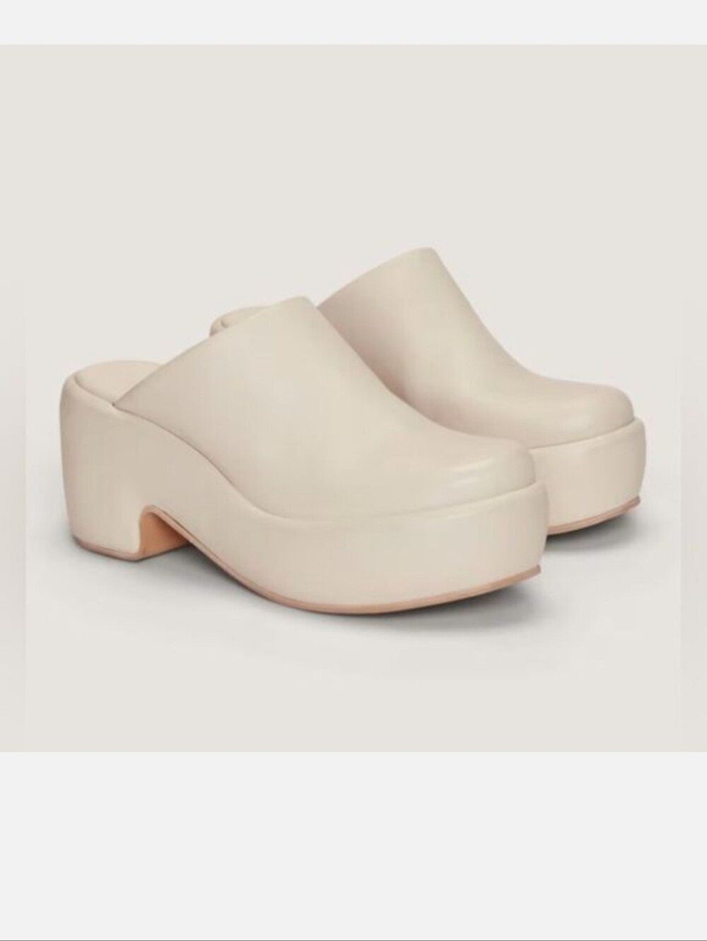 EVERLANE The Puffa Clog In 'Parchment' Off White Size 8.5 Worn Once